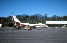 The Westwind at Kieta airport.  The mine is on the mountains in the background