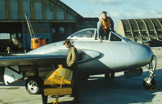 1962 DH Vampire FB5 at Ohakea, preparing for the real thing