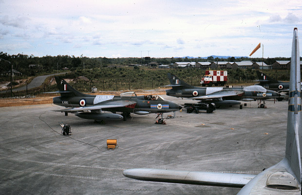 1965: Kuching - RAF Hunters of 20 Squadron on hot standby