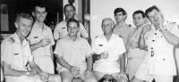 1966 RAF Changi: Eric Metcalf, Pete Hughan, me, Colin Simmons, Nobby Clark, Howard Saunders, John Cotton & unknown RAF officer