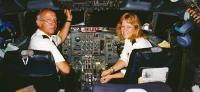 1990, Night flight in UPS B727 with First Officer Christine McKinley