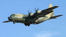 An Australian Air Force C-130 H coming in to land. 